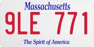 MA license plate 9LE771