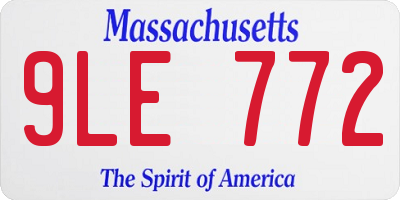 MA license plate 9LE772