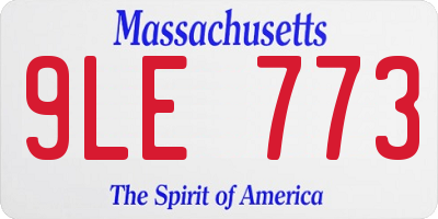MA license plate 9LE773
