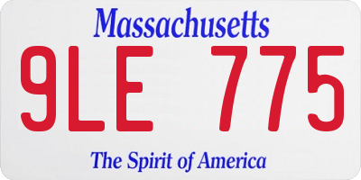 MA license plate 9LE775