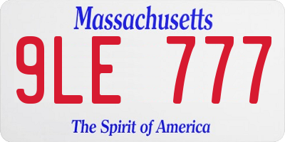 MA license plate 9LE777