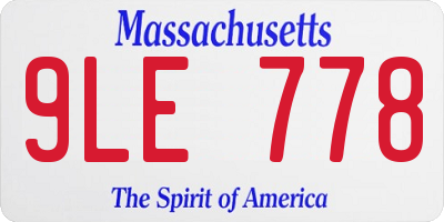 MA license plate 9LE778