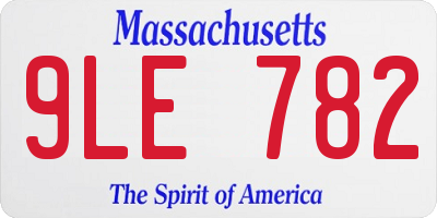 MA license plate 9LE782