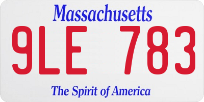 MA license plate 9LE783