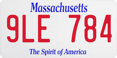 MA license plate 9LE784