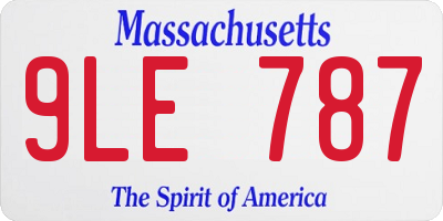 MA license plate 9LE787