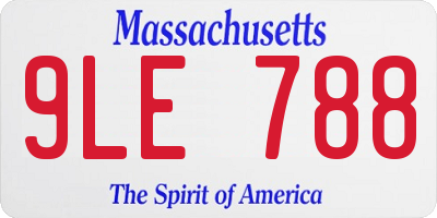 MA license plate 9LE788