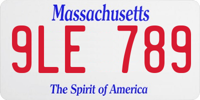 MA license plate 9LE789