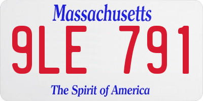 MA license plate 9LE791