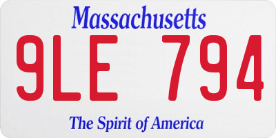 MA license plate 9LE794