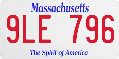 MA license plate 9LE796