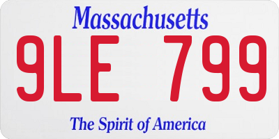 MA license plate 9LE799