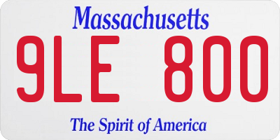 MA license plate 9LE800