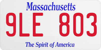 MA license plate 9LE803