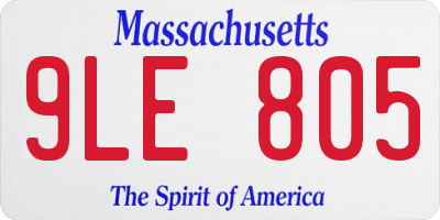 MA license plate 9LE805