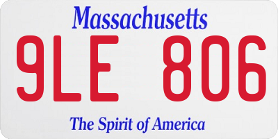 MA license plate 9LE806