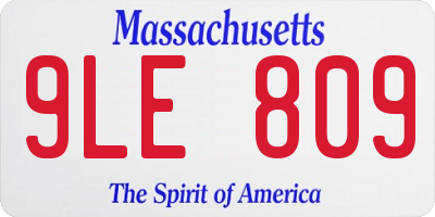 MA license plate 9LE809