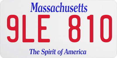 MA license plate 9LE810