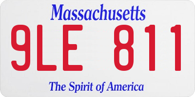 MA license plate 9LE811