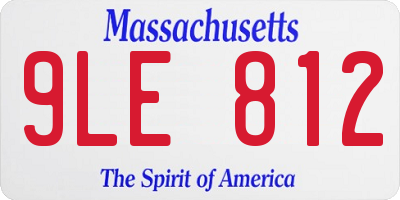 MA license plate 9LE812