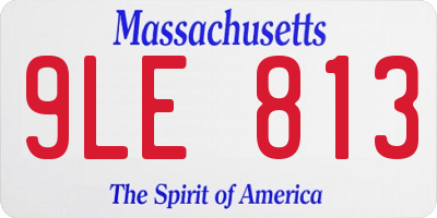 MA license plate 9LE813