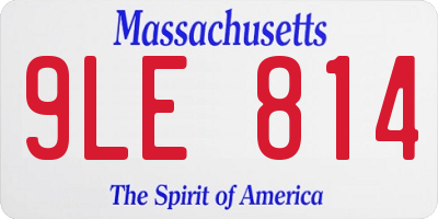 MA license plate 9LE814