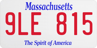 MA license plate 9LE815