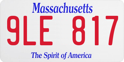 MA license plate 9LE817