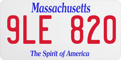 MA license plate 9LE820