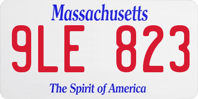 MA license plate 9LE823