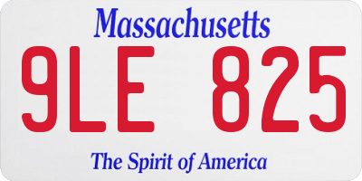 MA license plate 9LE825