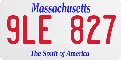 MA license plate 9LE827