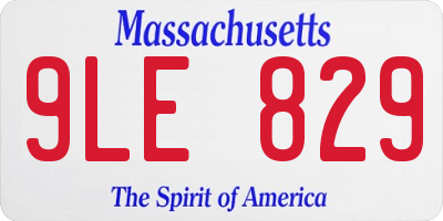 MA license plate 9LE829