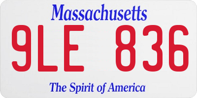 MA license plate 9LE836
