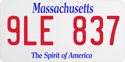 MA license plate 9LE837