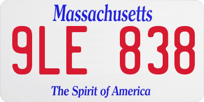 MA license plate 9LE838