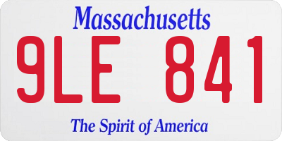 MA license plate 9LE841