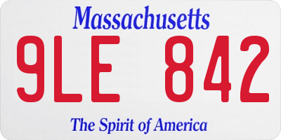 MA license plate 9LE842