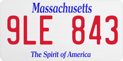 MA license plate 9LE843