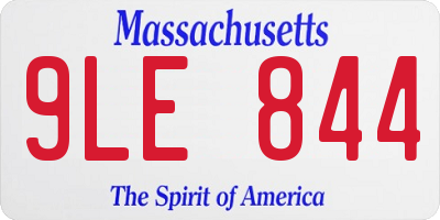 MA license plate 9LE844