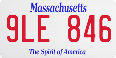 MA license plate 9LE846