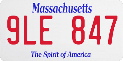 MA license plate 9LE847