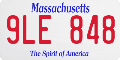 MA license plate 9LE848