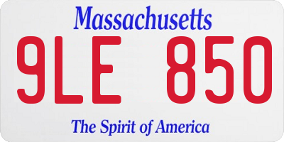 MA license plate 9LE850