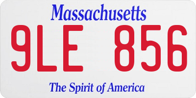 MA license plate 9LE856