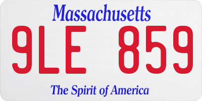 MA license plate 9LE859