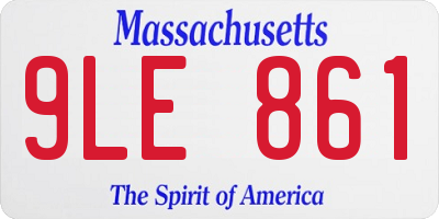 MA license plate 9LE861