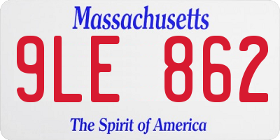 MA license plate 9LE862