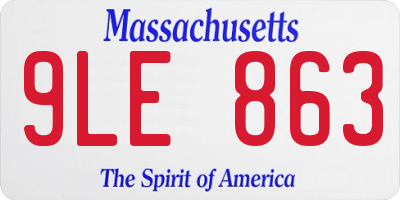 MA license plate 9LE863