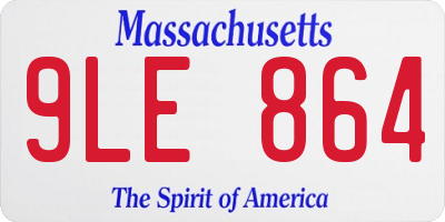 MA license plate 9LE864